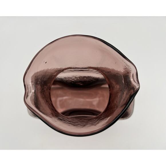 BLENKO Amethyst Purple Glass Double Spouted Water Pitcher Jug Caraf Bottle 8” - Picture 5 of 13